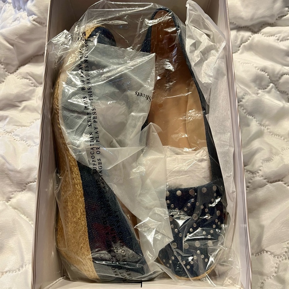 Easy Spirit Esdimone Blue Denim Wedge Heel WIDE